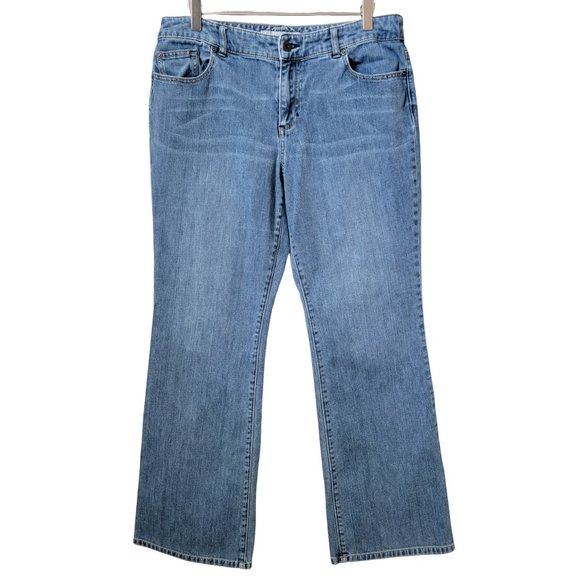 Chico's Platinum Denim Mid Rise Bootcut Denim Jeans Size 2 (12) - Picture 1 of 11